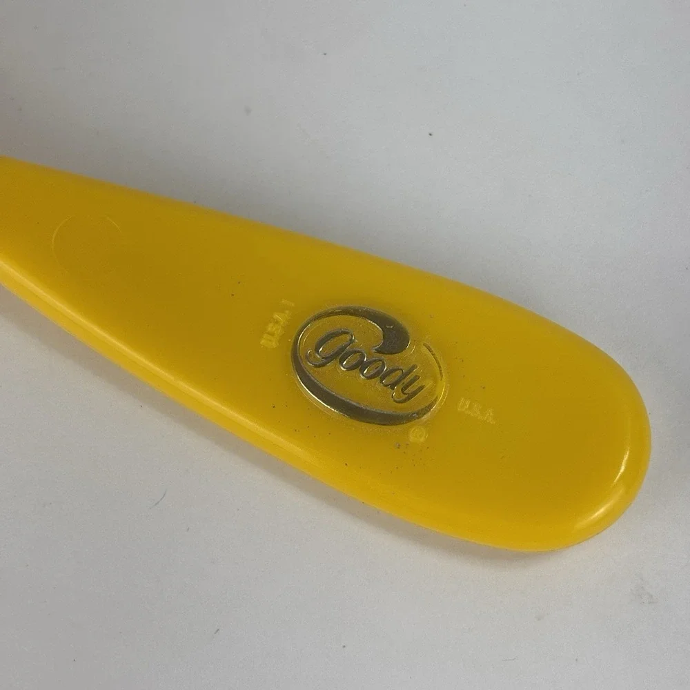 Vintage Goody Hair Brush Flare Bristles Yellow 8